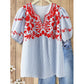 ⏳Limited-time 50% off⏰Embroidered Breezy Blouse💐👚