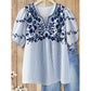 ⏳Limited-time 50% off⏰Embroidered Breezy Blouse💐👚