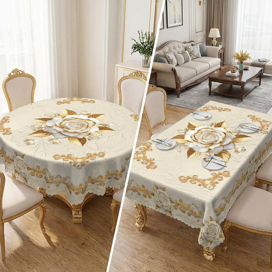 ⏳Limited-time 50% off⏰Waterproof Gold Rose Tablecloth🌸💛