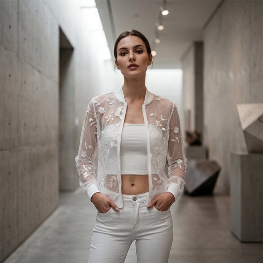 ⏳Limited-time 50% off⏰Women's Floral Sheer Mesh Jacket🪶🧥