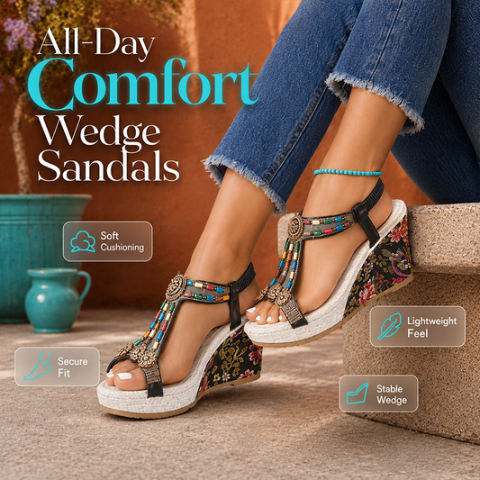 ⏳Limited-time 50% off⏰Women's Vintage Bohemian Wedge Sandals👡
