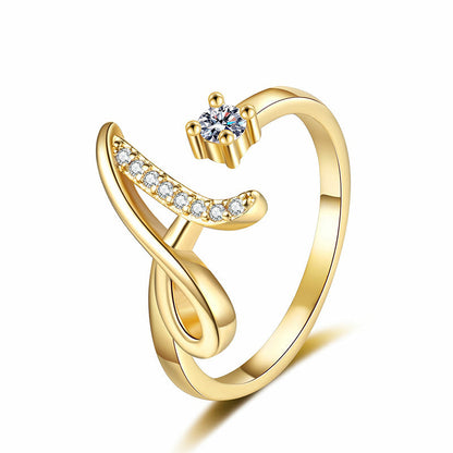 ⏳Limited-time 50% off⏰Adjustable Sparkle Initial Ring for Women💍