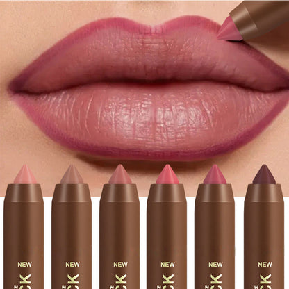 💄 Long-Lasting Matte Lip Crayon for Women – 2-in-1 Liner & Lipstick – Hydrating, Non-Drying & Precision Triangular Tip – 6 Colors ✨