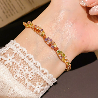⏳Limited-time 50% off⏰Retro Crossover Twisted Multicolor Zircon Adjustable Bracelet for Women🎨💎