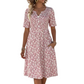 ⏳Limited-time 50% off⏰Women's Casual V-Neck Print Dress with Pockets💐👗