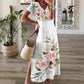 ⏳Limited-time 50% off⏰Women's V-Neck Floral Print Dress with Side Slit Hem👗