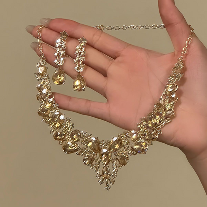 ⏳Limited-time 50% off⏰Elegant Yellow Sparkling Rhinestone Jewelry💎📿