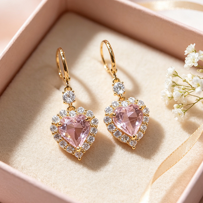 ⏳Limited-time 50% off⏰Sparkling Heart-Shaped Drop Earrings🩷💫
