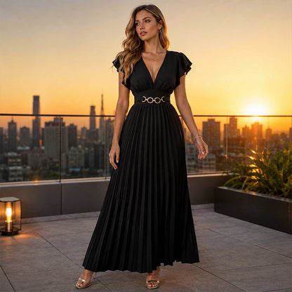 ⏳Limited-time 50% off⏰Flowy Pleated Maxi Dress💃🌊