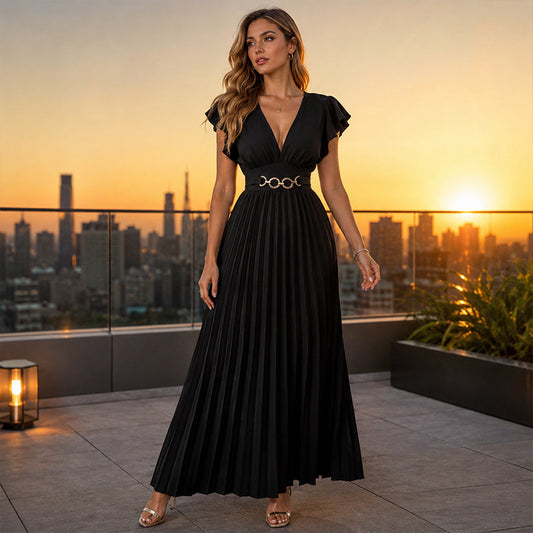 ⏳Limited-time 50% off⏰Flowy Pleated Maxi Dress💃🌊