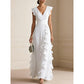 ⏳Limited-time 50% off⏰Women's V-Neck Ruffled Chiffon Maxi Dress👗