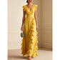 ⏳Limited-time 50% off⏰Women's V-Neck Ruffled Chiffon Maxi Dress👗