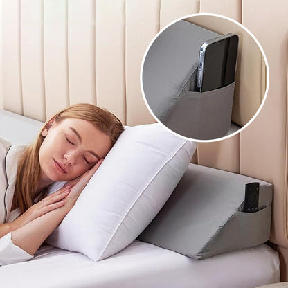 ⏳Limited-time 50% off⏰Bed Wedge Pillow for Headboard with Side Pockets📐🛏️