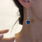 ⏳Limited-time 50% off⏰Exquisite Blue Heart Synthetic Gemstone Threader Earrings 🌿