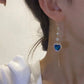 ⏳Limited-time 50% off⏰Exquisite Blue Heart Synthetic Gemstone Threader Earrings 🌿