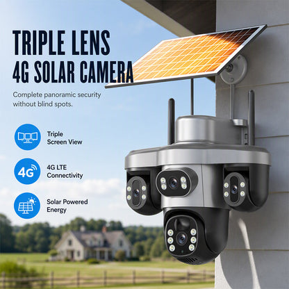 ⏳Limited-time 50% off⏰Triple Lens Solar Security Camera🏠📹