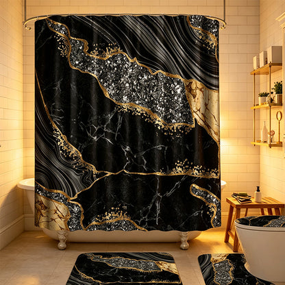 ⏳Limited-time 50% off⏰Elegant Marble Pattern Bathroom Shower Curtain🛁🏖️