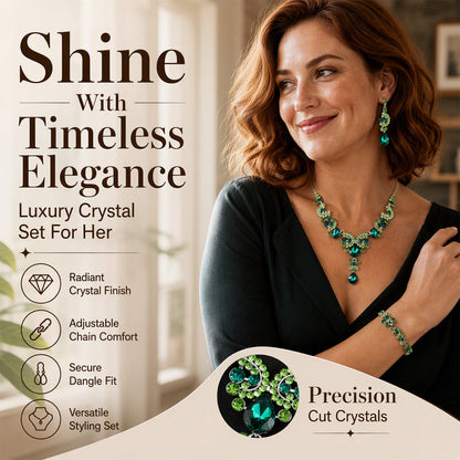 ⏳Limited-time 50% off⏰Sparkling Rhinestone Necklace & Earrings Set👂📿