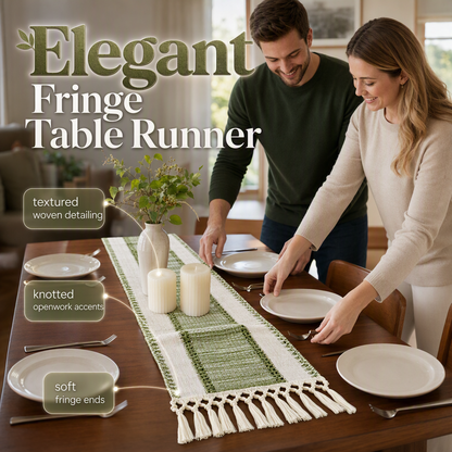 ⏳Limited-time 50% off⏰Elegant Fringe Table Runner⛳