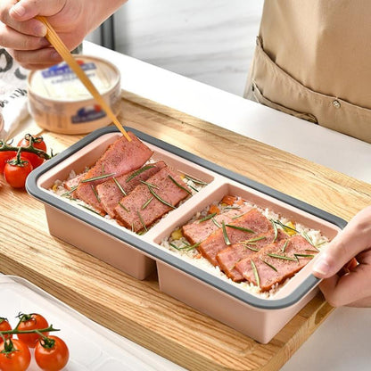 ⏳Limited-time 50% off⏰Silicone Divided Meal Prep Container with Lid🥒🫑🥕