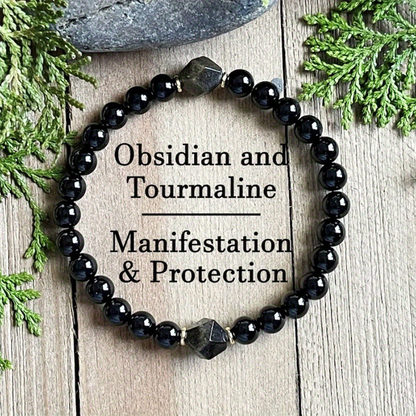 ⏳Limited-time 50% off⏰Elegance Black Obsidian Beaded Bracelet📿⚫