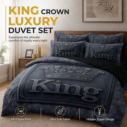⏳Limited-time 50% off⏰Modern King Crown 3-Piece Bedding Set🛌