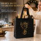 ⏳Limited-time 50% off⏰Black Non‑Woven Christmas Gift Tote Bag‑Gold Foil Reusable Holiday Packaging Bag🎄🛍️