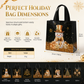 ⏳Limited-time 50% off⏰Black Non‑Woven Christmas Gift Tote Bag‑Gold Foil Reusable Holiday Packaging Bag🎄🛍️