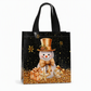 ⏳Limited-time 50% off⏰Black Non‑Woven Christmas Gift Tote Bag‑Gold Foil Reusable Holiday Packaging Bag🎄🛍️