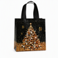 ⏳Limited-time 50% off⏰Black Non‑Woven Christmas Gift Tote Bag‑Gold Foil Reusable Holiday Packaging Bag🎄🛍️