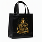 ⏳Limited-time 50% off⏰Black Non‑Woven Christmas Gift Tote Bag‑Gold Foil Reusable Holiday Packaging Bag🎄🛍️