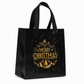 ⏳Limited-time 50% off⏰Black Non‑Woven Christmas Gift Tote Bag‑Gold Foil Reusable Holiday Packaging Bag🎄🛍️