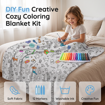 ⏳Limited-time 50% off⏰Creative Cozy Coloring Blanket Kit🎨🛋️