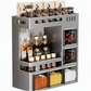 ⏳Limited-time 50% off⏰No-Drill Wall-Mounted Kitchen Spice Rack and Seasoning Organizer Box with Condiment Jars and Spoons🧂🏠