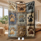 ⏳Limited-time 50% off⏰Cute Paw Print Soft Flannel Blanket – Snuggly, Warm, Lovely Home Decor🐶🛌