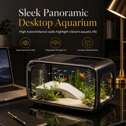 ⏳Limited-time 50% off⏰Transparent Plastic Fish Tank with Lid Decorative Ecological Aquarium for Home Living Room and Entryway🐠🏠