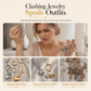 ⏳Limited-time 50% off⏰Gold Plated Heart Shaped Rhinestone Jewelry 4-Piece Set with Necklace Earrings Bracelet and Ring💎❤️