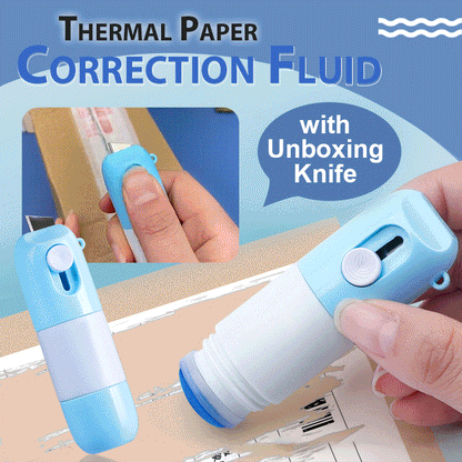 ⏳Limited-time 50% off⏰Thermal Paper Correction Fluid with Unboxing Knife – 2-in-1📝✂️