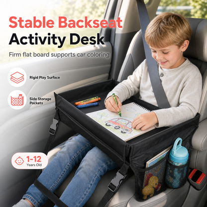 ⏳Limited-time 50% off⏰Kids Car Seat Travel Tray Activity Desk with Lap Drawing Board and Baby Stroller Backseat Hanging Storage Organizer Bag🚗💺