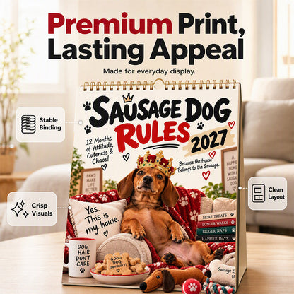 ⏳Limited-time 50% off⏰2027 Playful Dachshund Calendar🐾📅
