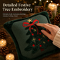 ⏳Limited-time 50% off⏰Embroidered Christmas Tree Throw Pillow Cover with Bow (45x45cm) | Decorative Cushion Cover for Living Room Sofa🎄🧸