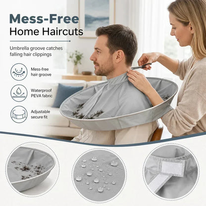 ⏳Limited-time 50% off⏰Hair Cutting Cape with Catcher – built-in groove traps clippings🏆✂️