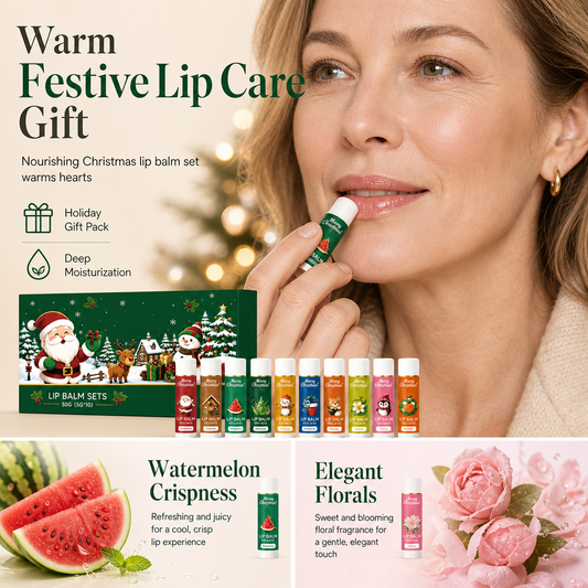 🎄 Save 50%! 💋 Christmas Lip Balm Set – Moisturizing & festive gift-ready ✨