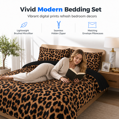 ⏳Limited-time 50% off⏰Duvet Cover Bedding Set – With Matching Pillowcases🐆🛏️
