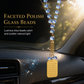 ⏳Limited-time 50% off⏰Stainless Steel Arabic Medallion Car Hanging Ornament with Blue Glass Chain🚗🏷️