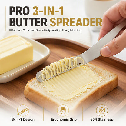 ⏳Limited-time 50% off⏰Professional 304 Stainless Steel 3-in-1 Butter Knife and Spreader🍞🔪