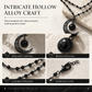 ⏳Limited-time 50% off⏰Gothic Dark Crystal Beaded Chain Necklace with Hollow Out Moon Alloy Pendant🖤🌙