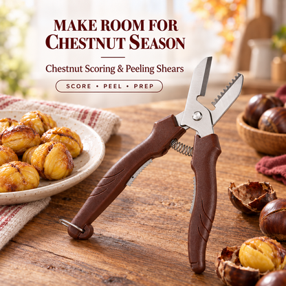 ⏳Limited-time 50% off⏰2-in-1 Chestnut Shear | Score & Peel Chestnuts in Seconds! 🌰🔧