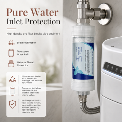 ⏳Limited-time 50% off⏰5 Inch PP Cotton Sediment Water Filter Cartridge Inline Pre-Filter for Smart Toilet Household Water Heater Shower and Washing Machine🚿💧