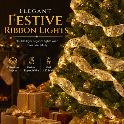 ⏳Limited-time 50% off⏰Christmas Tree Ribbon String Lights🎄🪄